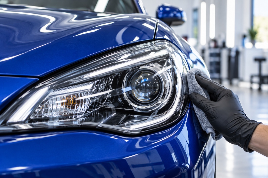 Illustrative headlight restoration service